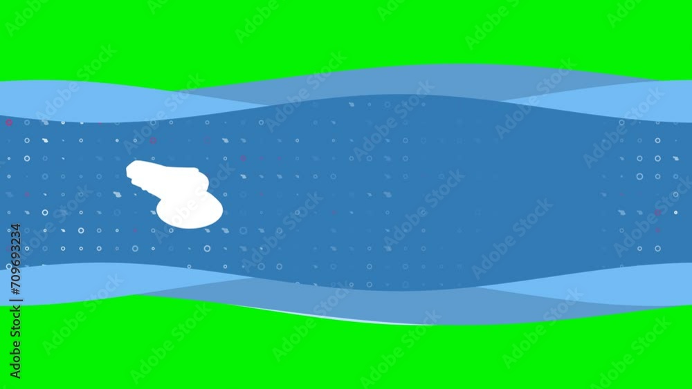 Poster animation of blue banner waves movement with white sanding machine symbol on the left. on the backgr