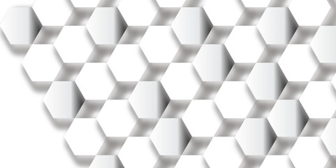 : Abstract 3d background with hexagons backdrop background. Abstract background with hexagons. Hexagonal background with white hexagons neomorphism concept idea. 