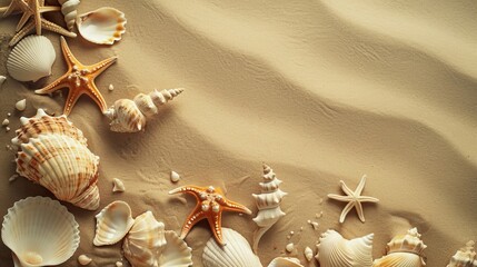 shells and starfish on the beach