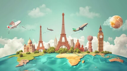 world travel concept illustration