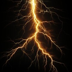 A vivid display of lightning branching out in an electrifying dance against the night sky