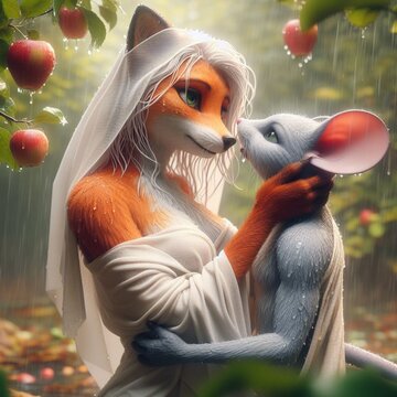 the mouse prince and the fox princess couple