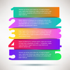 Multi-colored bright design banners in the form of numbers. Vector illustration