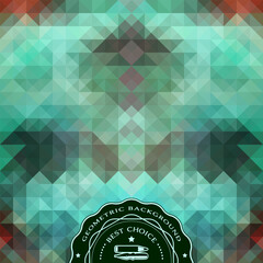Geometrical abstract background with a label