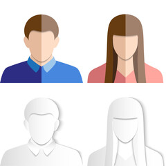 Set of icons - male and female profile