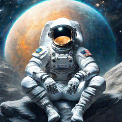 Astronaut Sitting Resting