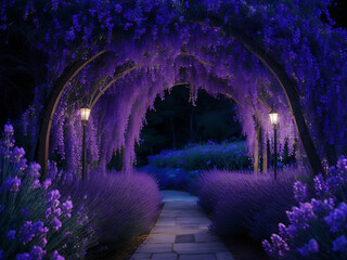 Lavender Bliss: A Magical Night in an Enchanted Floral Bower