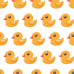 Yellow duck vector cartoon seamless pattern background for wallpaper, wrapping, packing, and backdrop.