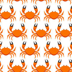 Crab vector cartoon seamless pattern background for wallpaper, wrapping, packing, and backdrop.