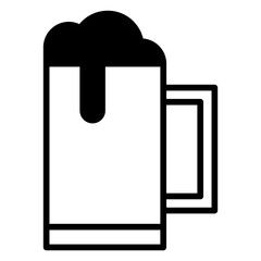 Beer glass solid glyph icon