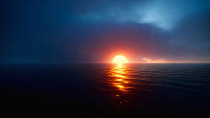 a quiet sea with warm summer