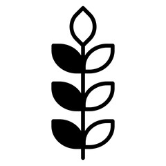 Wheat solid glyph icon