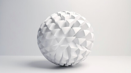 Minimalist background design with futuristic white sphere on light background. Generative AI