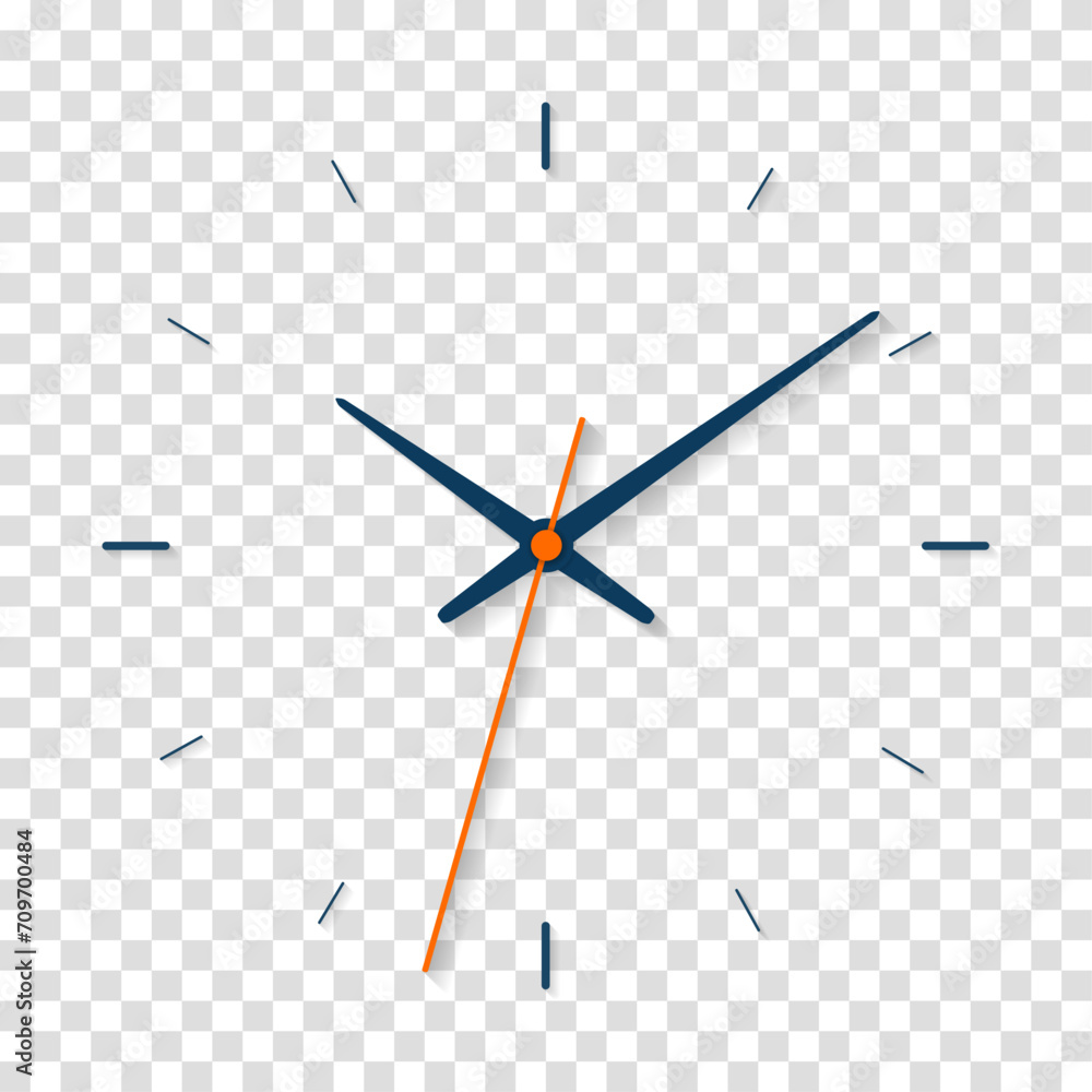 Poster clock icon in flat style, timer on transparent background. business watch. vector design element for