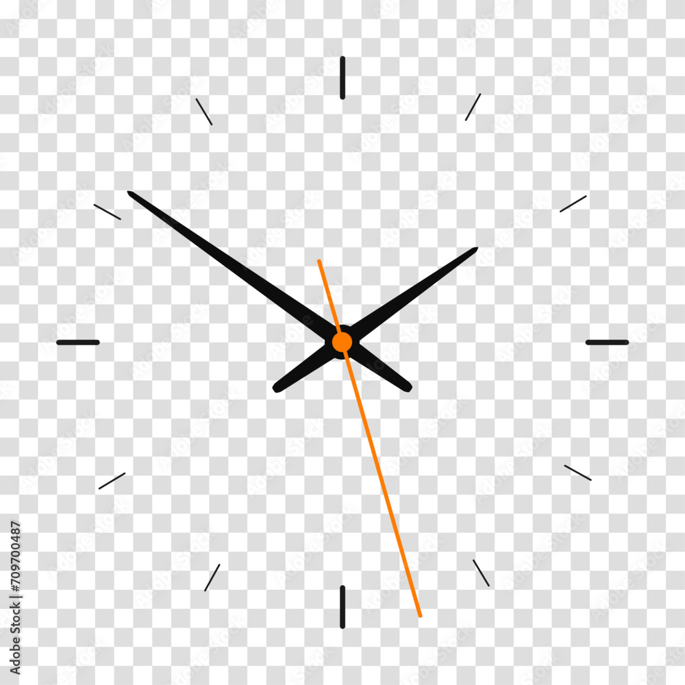 Poster clock icon in flat style, timer on transparent background. business watch. vector design element for