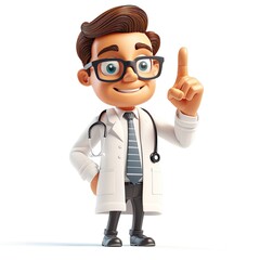 3D illustration of Male Doctor,Happy professional caucasian male specialist.generative AI