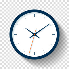 Clock icon in flat style, timer on transparent background. Business watch. Vector design element for you project - 709700458