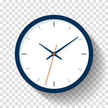 Clock icon in flat style, timer on transparent background. Business watch. Vector design element for you project
