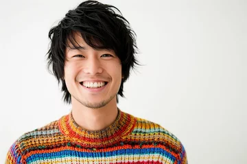 Foto op Plexiglas 冬服のセーターを着た男性のポートレート（婚活・結婚・バレンタイン） © Maki_Japan
