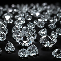 shinny Diamonds on a Black Background