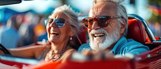 Obraz premium Asian grandparents on vacation enjoying their retirement roller coaster amusement park thrill.Generative AI