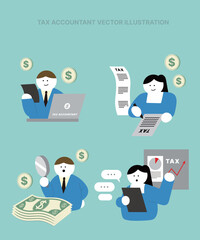 Occupation vector illustration set_Tax accountant