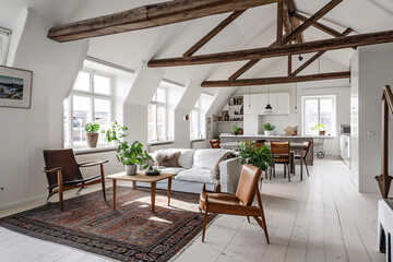Scandinavian style living room home interior design
