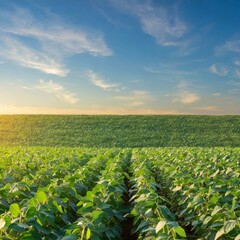 Soy Symphony: Morning Light Creates a Tranquil Scene in the Fields