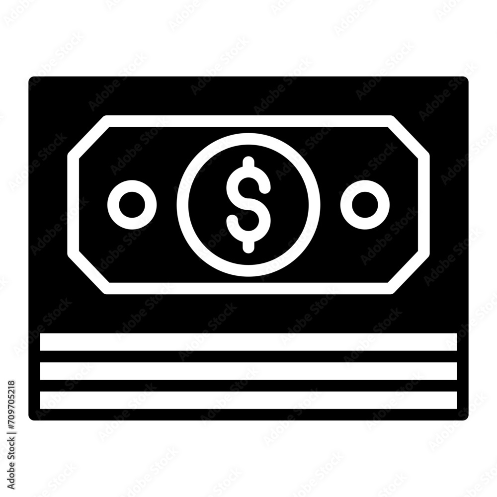 Sticker Dollar Notes solid glyph icon