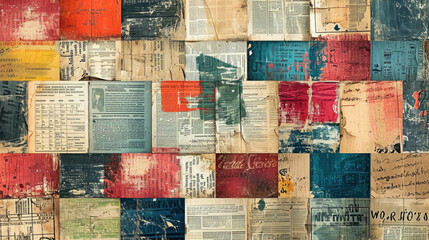 Newspaper Magazine Collage Background Texture