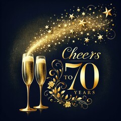 Elegant 70th Year Champagne Celebration