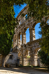 Amphitheater in Pula, gladiator fighting arena