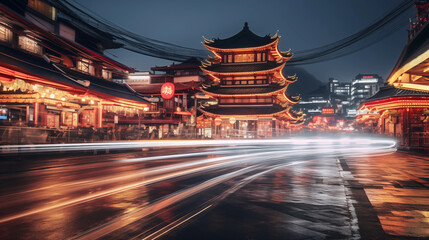 Fototapeta na wymiar Chinese new year lanterns on china street