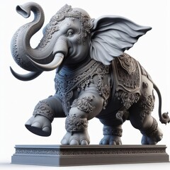 elephant statue isolated on white