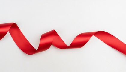 shiny red satin ribbon on background illustration
