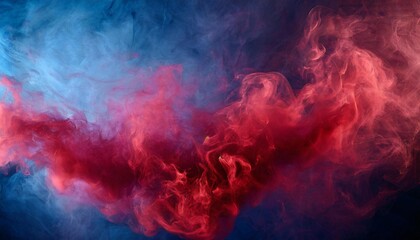 red smoke on a blue background mystic texture in neon colors illustration - obrazy, fototapety, plakaty