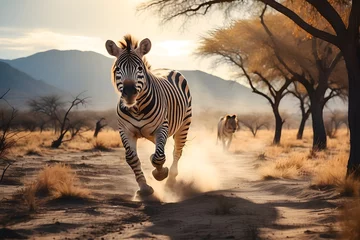 Deurstickers zebra in the wild © Dhanushka