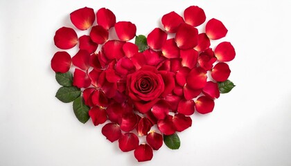 red rose petals heart illustration