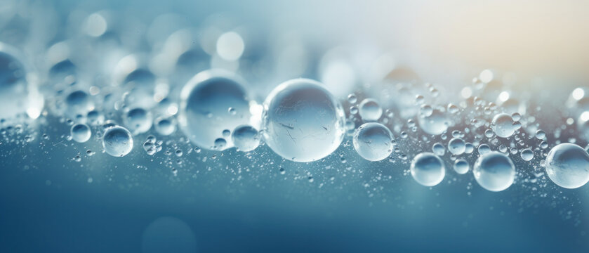 macro shot of bubbles in water, abstract background