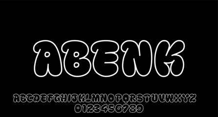 CUTE BUBBLE BALLOON FONT VECTOR