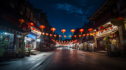 Chinese new year lanterns on china street