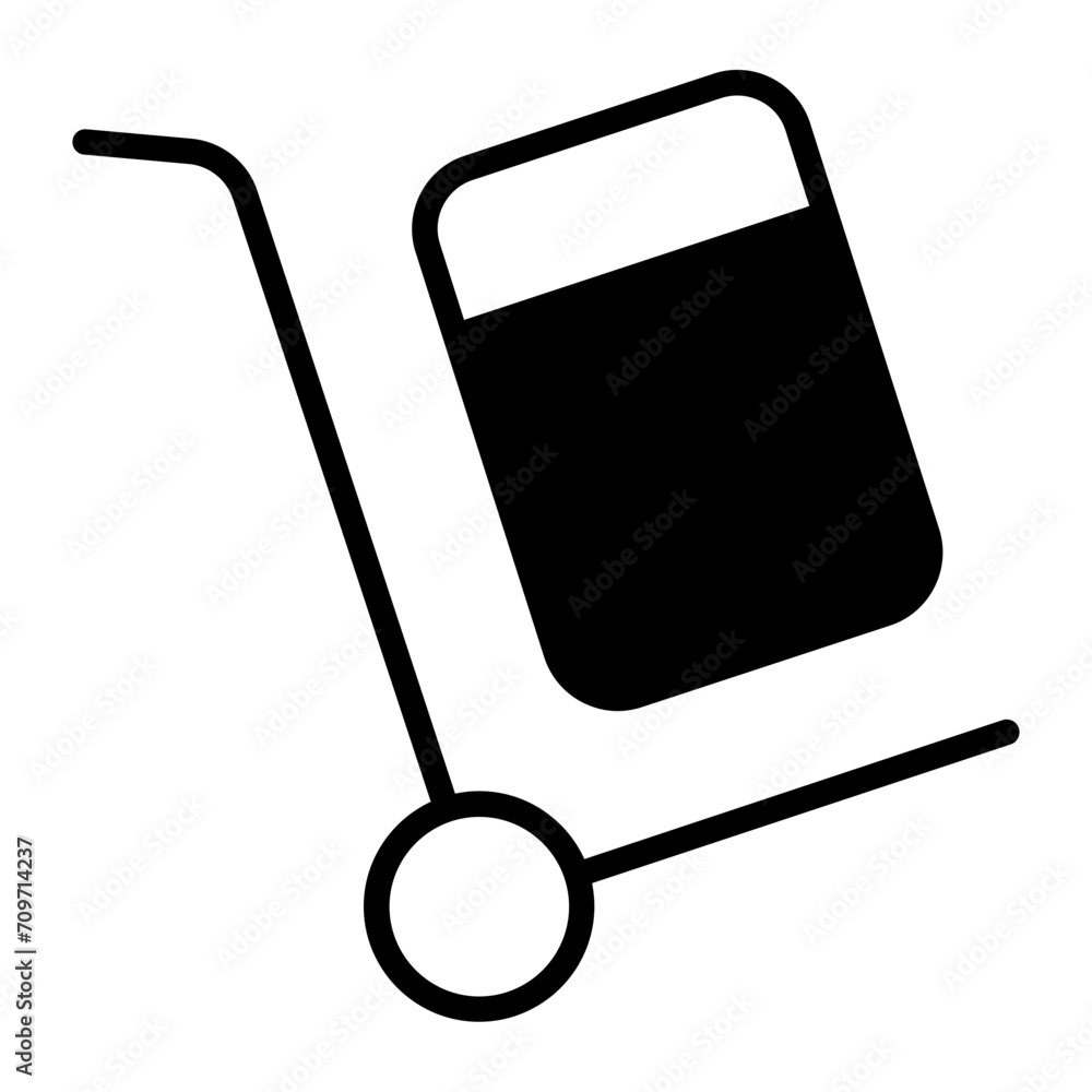 Poster goods trolley solid glyph icon