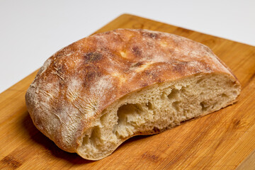 sticky bread on a wooden table in the kitchen.