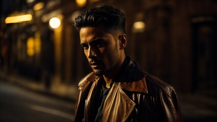 portrait of a man at night 