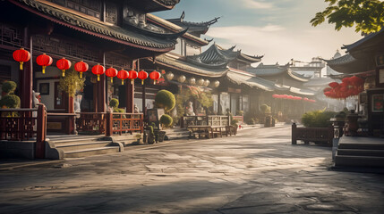 Chinese new year lanterns on china street