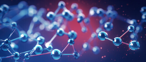 Chemistry molecule background, macro shot of element compound - obrazy, fototapety, plakaty