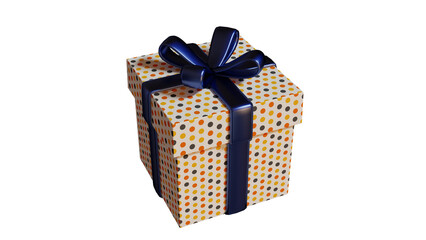 Colorful gift box with ribbon transparent