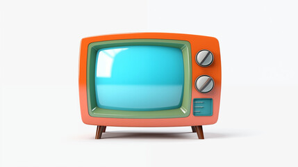Vector old tv on white background 