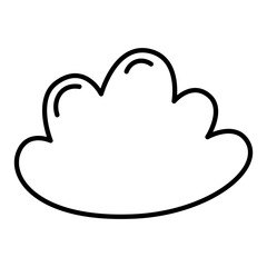 Blue cloud line icon.