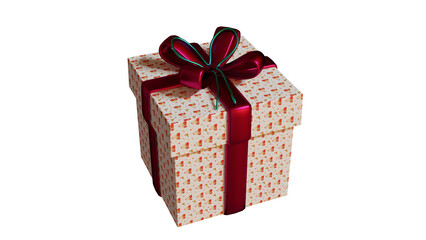 Colorful gift box with ribbon transparent